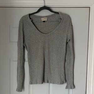 Universal Threads Ribbed Long Sleeve Scoop Neck Tee